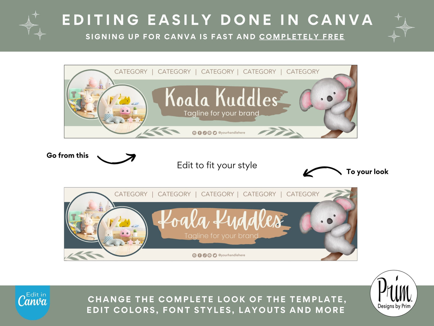 Designs by Prim Etsy Shop Kit | Etsy Banner Templates | Etsy Store Listing Bundle | Canva Editable Template | Etsy Seller Branding Design | Store Mock Ups Jessica Nethery Designer Business Branding