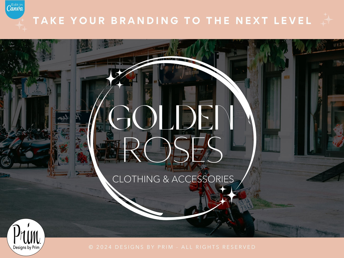 Designs by Prim Rose Gold Logo Design Template Canva | Small Business Logo | Editable Logo Template | Business Branding Logo | DIY Logo Design | Brand Kit Jessica Ann Nethery Brand Design