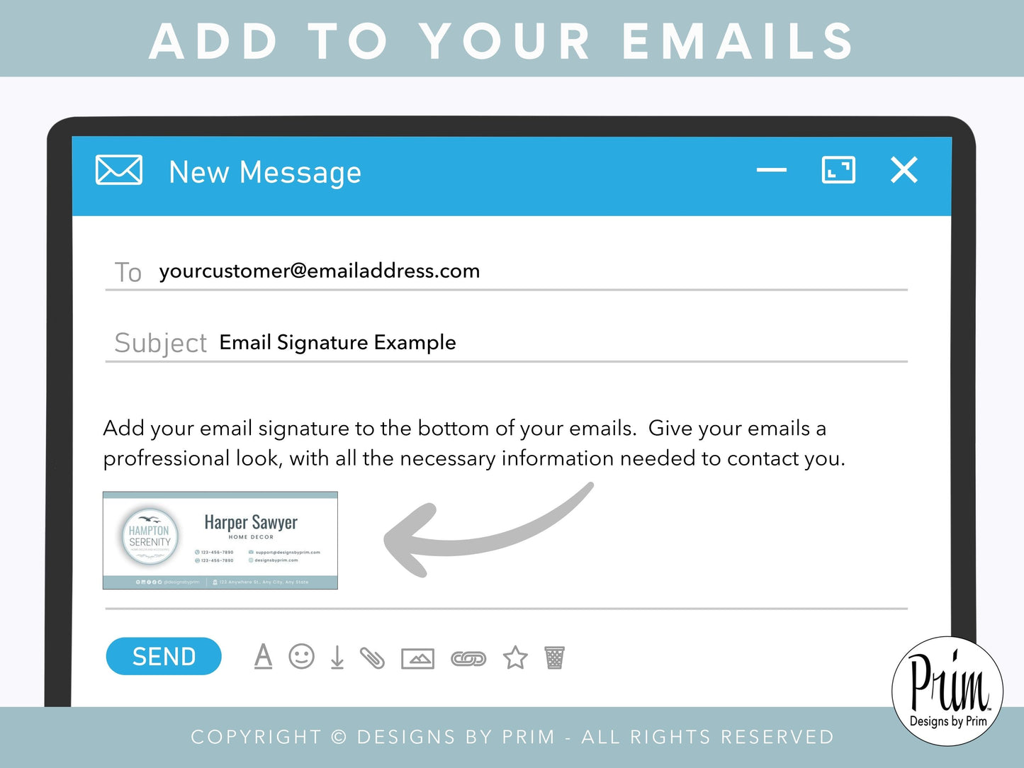 Hampton Serenity Email Signature Template | Canva Email Signature | Small Business Email Design | Coastal Branding | Email Template | BUNDLE