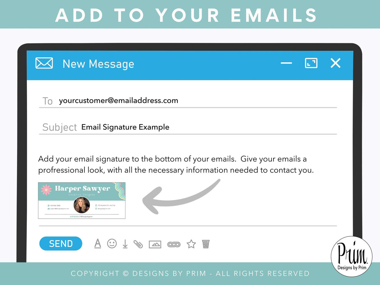 Designs by Prim Mynt Condition Email Signature Template Bundle | Canva Email Signature | Business Email Design | Black White Branding | Email Template Jessica A. Nethery Business Branding Graphic Designs