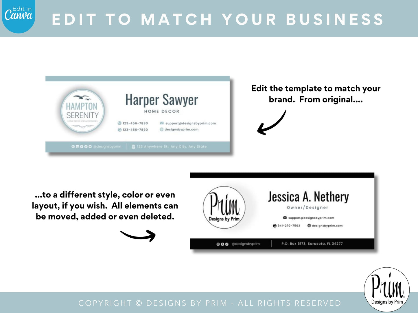 Hampton Serenity Email Signature Template | Canva Email Signature | Small Business Email Design | Coastal Branding | Email Template | BUNDLE