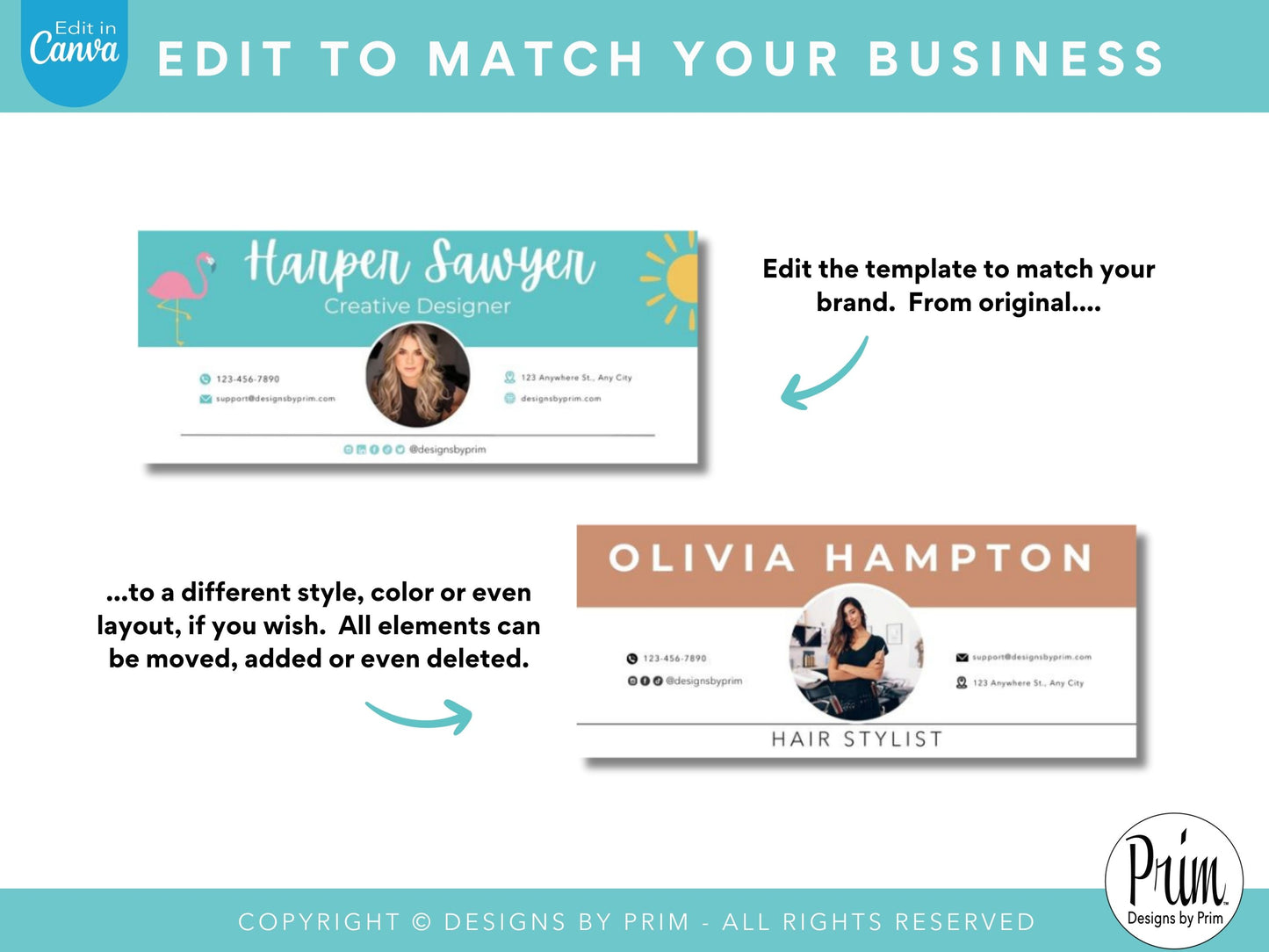 Designs by Prim Flamingo Bay Email Signature Template | Canva Email Signature | Business Email Design | Palm Tree Tropical Branding | Email Template Jessica A. Nethery Business Branding Graphic Designs