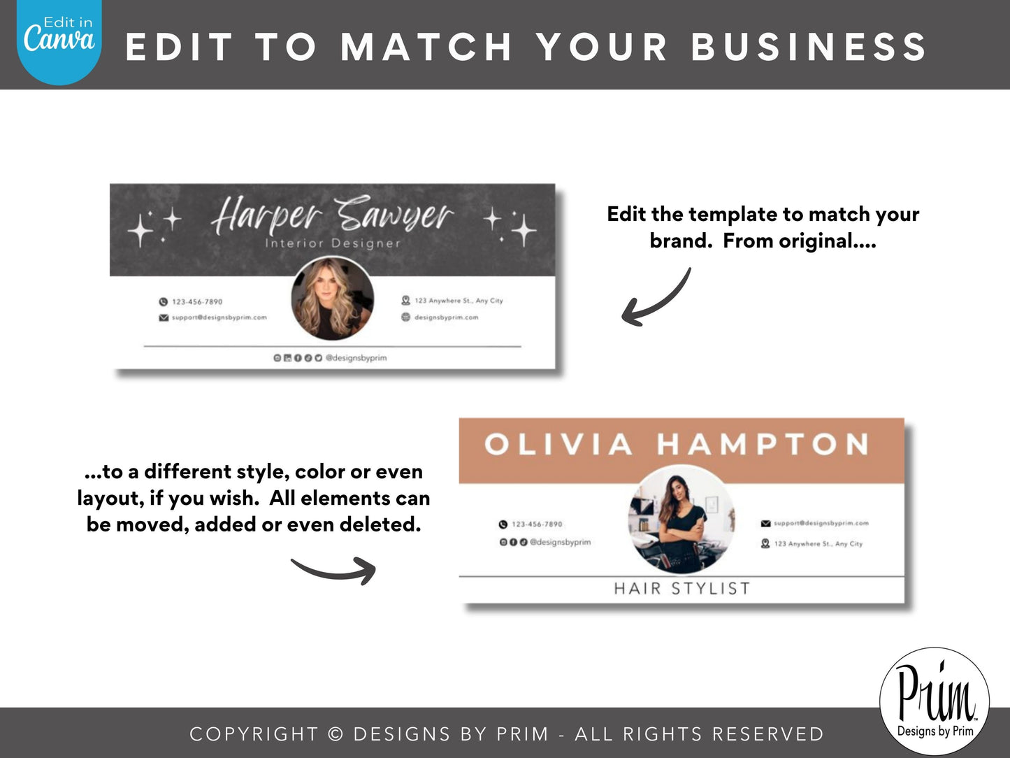 Skye Ryse Email Signature Template Bundle | Canva Email Signature | Small Business Email Design | Black White Branding | Email Template | Jessica A. Nethery Graphic Designer Business Branding