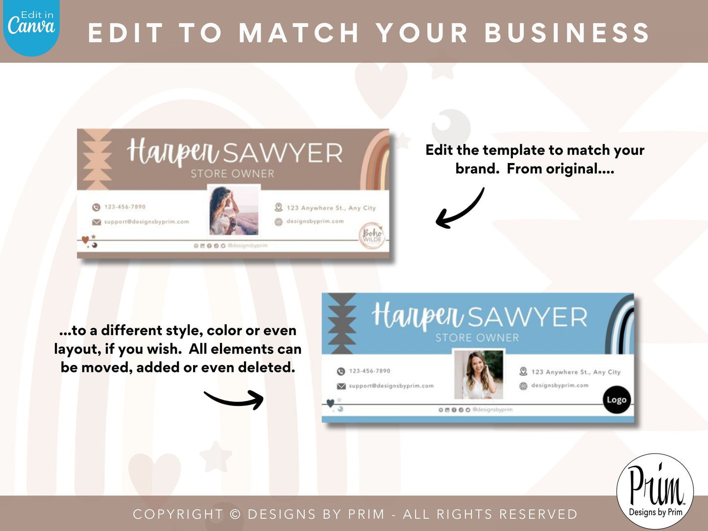 Boho Wilde Email Signature Template | Canva Email Signature | Small Business Email Design | Coastal Branding | Email Template | Jessica A. Nethery Business Branding