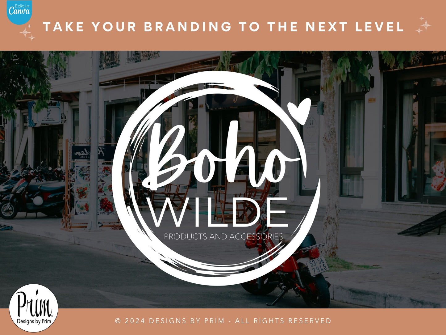 Designs by Prim Boho Wilde Logo Design Template Canva | Small Business Logo | Editable Logo Template | Business Branding Logo | DIY Logo Design | Brand Kit Jessica Ann Nethery Brand Design