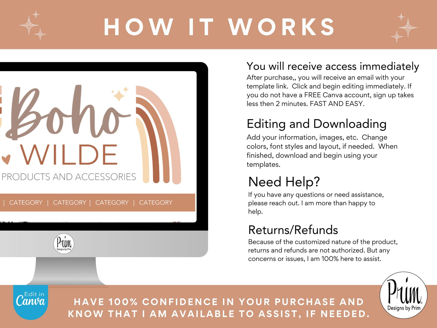 Designs by Prim Boho Wilde Logo Design Template Canva | Small Business Logo | Editable Logo Template | Business Branding Logo | DIY Logo Design | Brand Kit Jessica Ann Nethery Brand Design