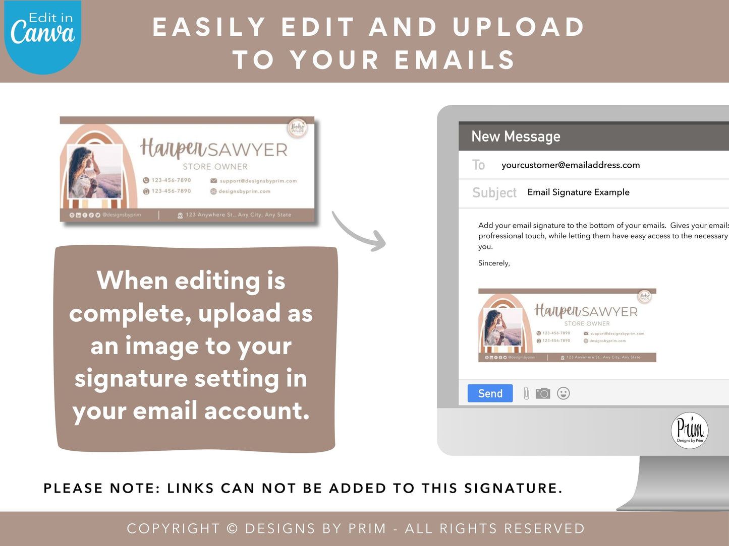 Boho Wilde Email Signature Template | Canva Email Signature | Small Business Email Design | Coastal Branding | Email Template | BUNDLE