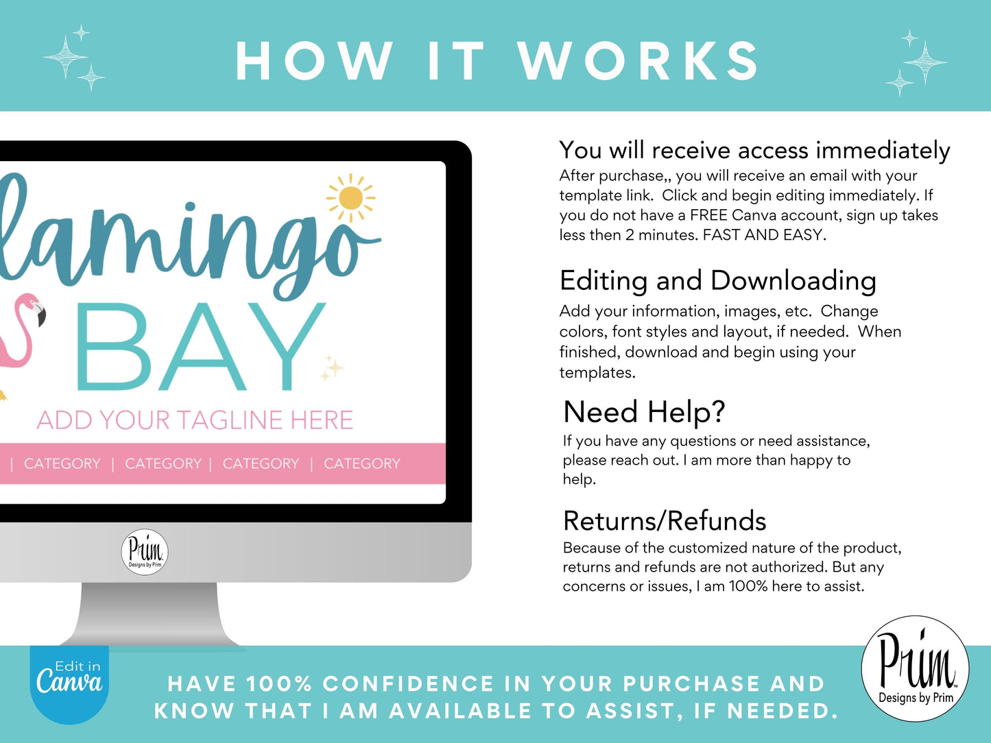 Designs by Prim Etsy Shop Kit | Etsy Banner Templates | Etsy Store Listing Bundle | Canva Editable Template | Etsy Seller Branding Design | Store Mock Ups Jessica Nethery Designer Business Branding