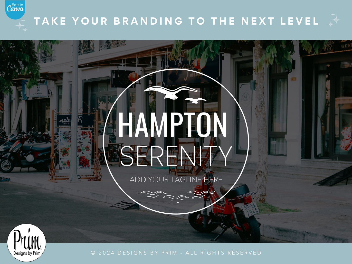 Designs by Prim Simply Modern Hampton Serenity Logo Design Template Canva | Small Business Logo | Editable Logo Template | Business Branding Logo | DIY Logo Design | Brand Kit Jessica Ann Nethery Brand Design