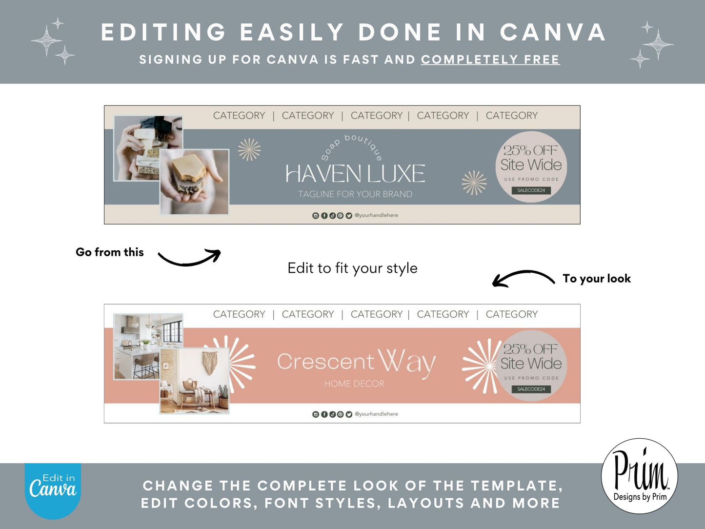 Etsy Shop Kit | Etsy Banner Templates | Etsy Store Listing Bundle | Canva Editable Template | Etsy Seller Branding Design | Store Mock Ups Haven Luxe