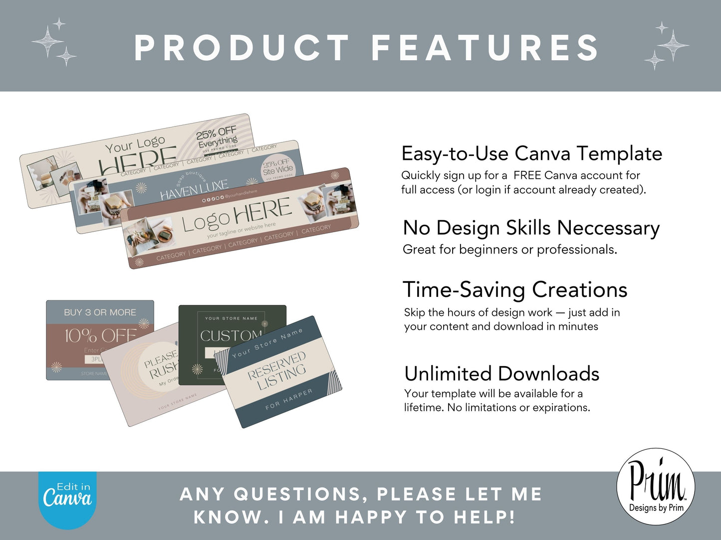 Etsy Shop Kit | Etsy Banner Templates | Etsy Store Listing Bundle | Canva Editable Template | Etsy Seller Branding Design | Store Mock Ups Haven Luxe