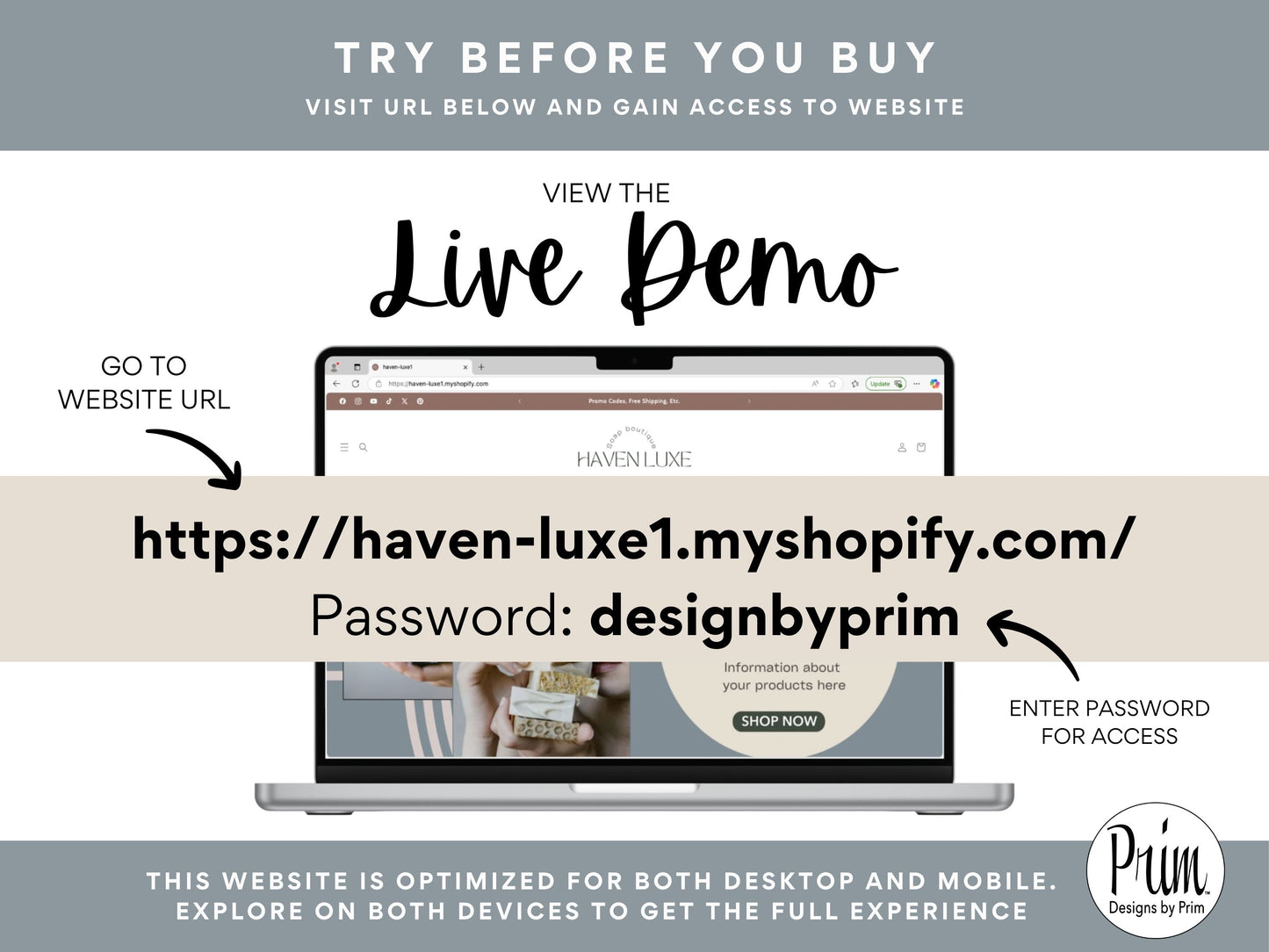 Designs by Prim Haven Luxe Earthy Shopify Theme Bundle | Editable Canva Templates | Website Design Theme| Online Store Banner | Spa Neutral Tone Storefront Business Branding Jessica A. Nethery Graphic Designer