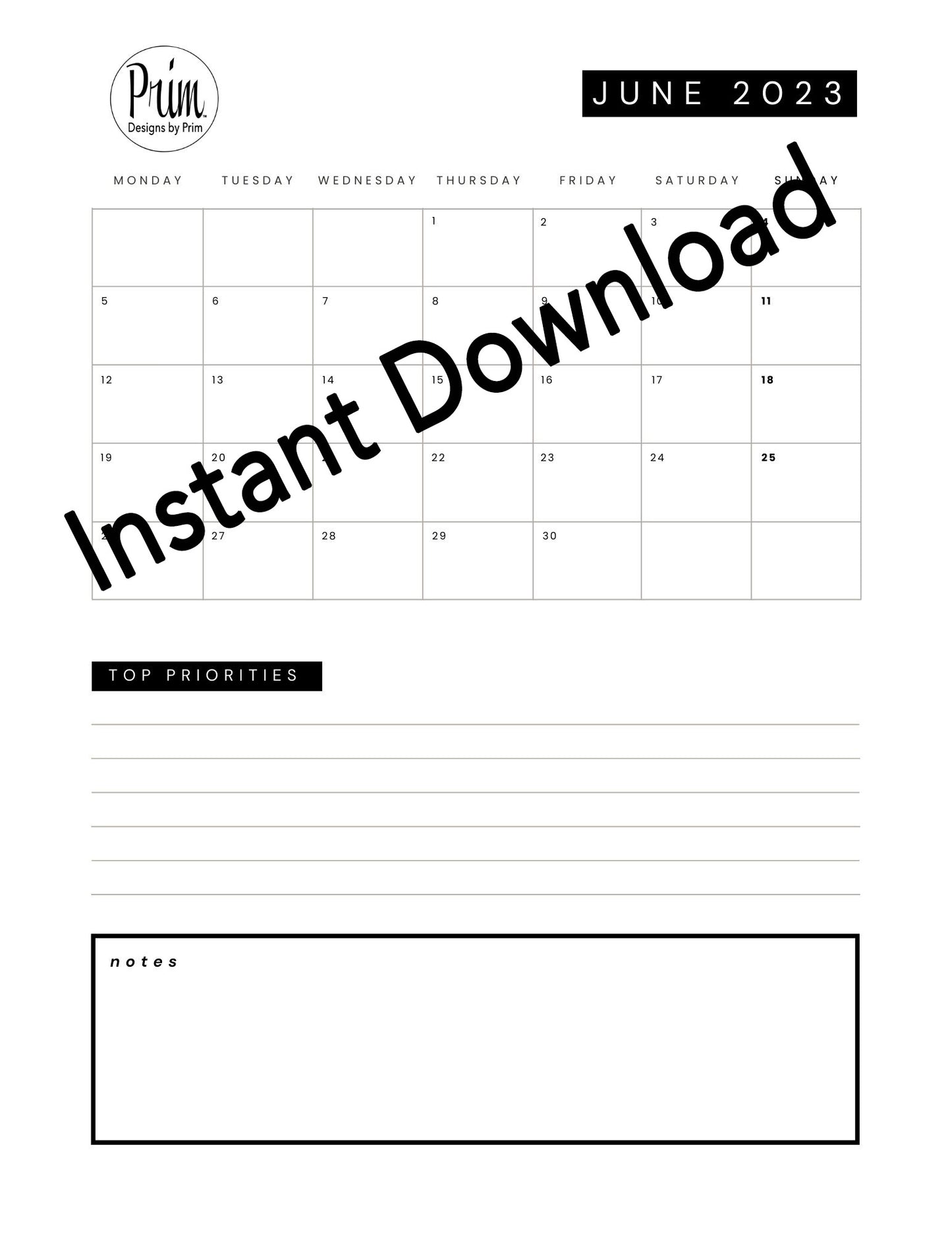 Monthly FREE Planner (Link in description)