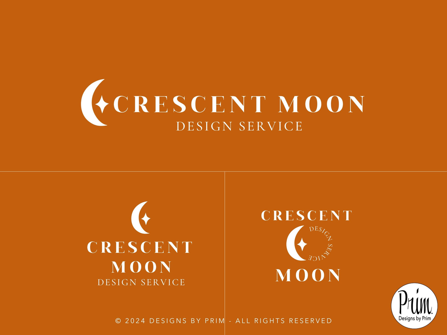 Designs by Prim Crescent Moon Collection Modern Brand Logo Design BUNDLE KIT Business Branding Jessica A. Nethery Graphic Design Web Designer