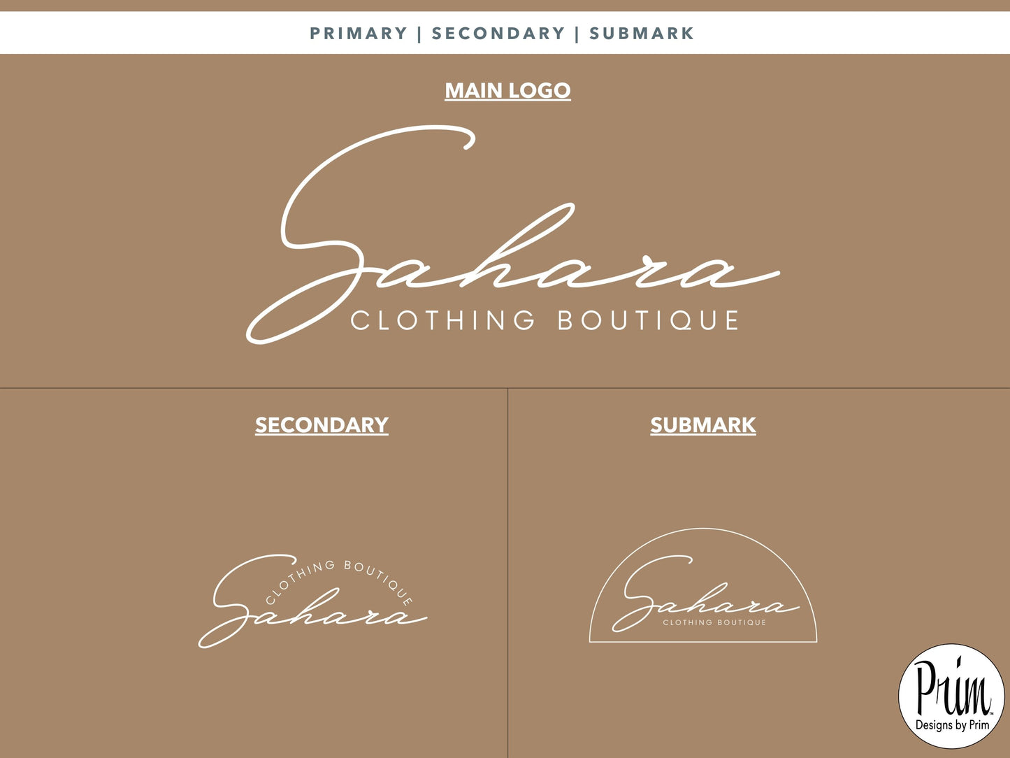 Designs by Prim Sahara Collection Modern Brand Logo Design BUNDLE KIT Business Branding Jessica A. Nethery Web Designer Graphic Design