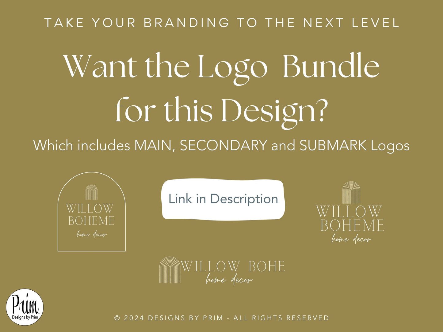 Willo Boho Rainbow Brand Logo Design | Professional Logo | Premade Logo | Minimalist Logo | Modern Logo | Logo Brand Kit | Simple Logo Design | Stylish Logo Graphic Designer Business Branding