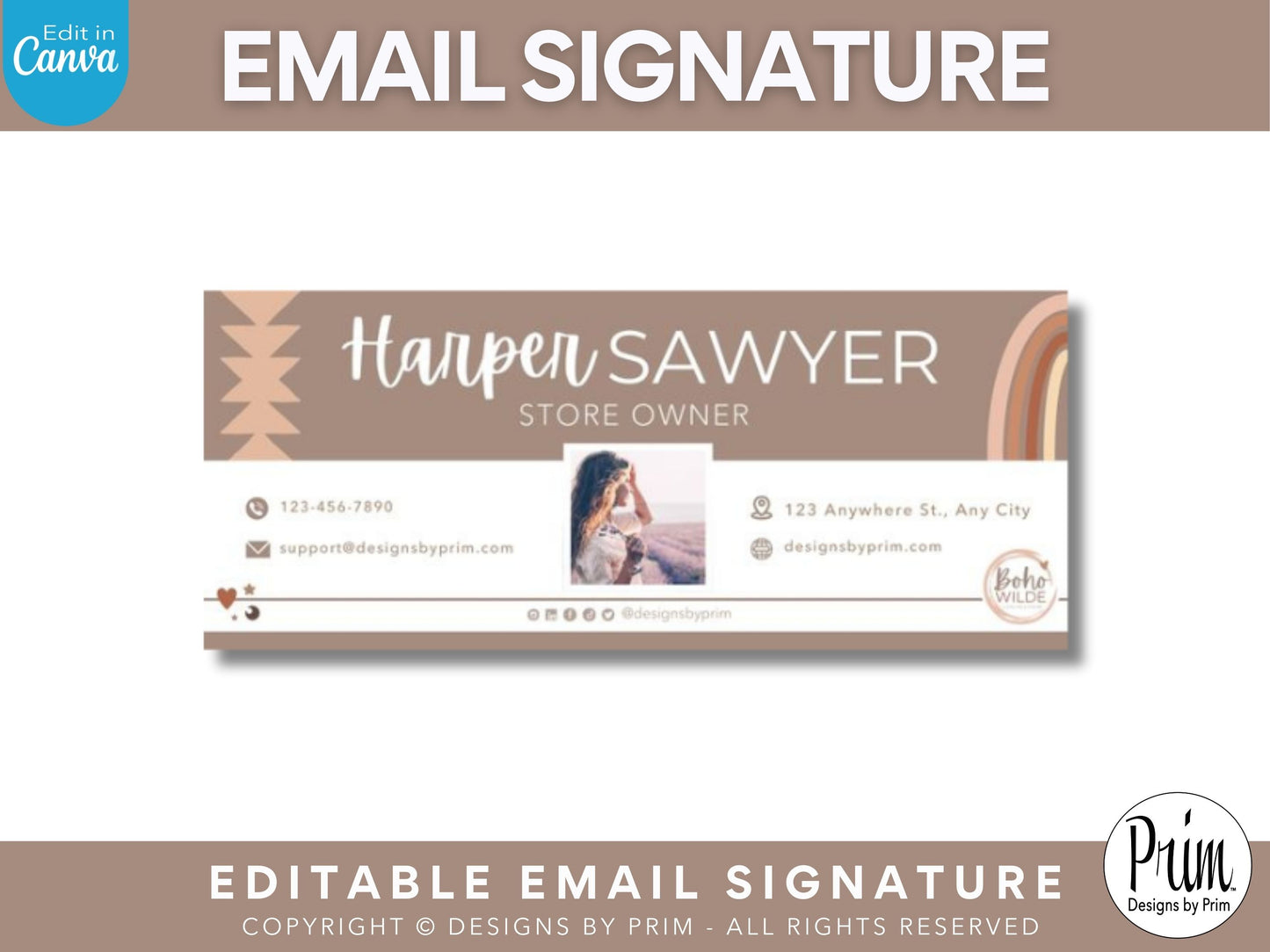 Boho Wilde Email Signature Template | Canva Email Signature | Small Business Email Design | Coastal Branding | Email Template | Jessica A. Nethery Business Branding