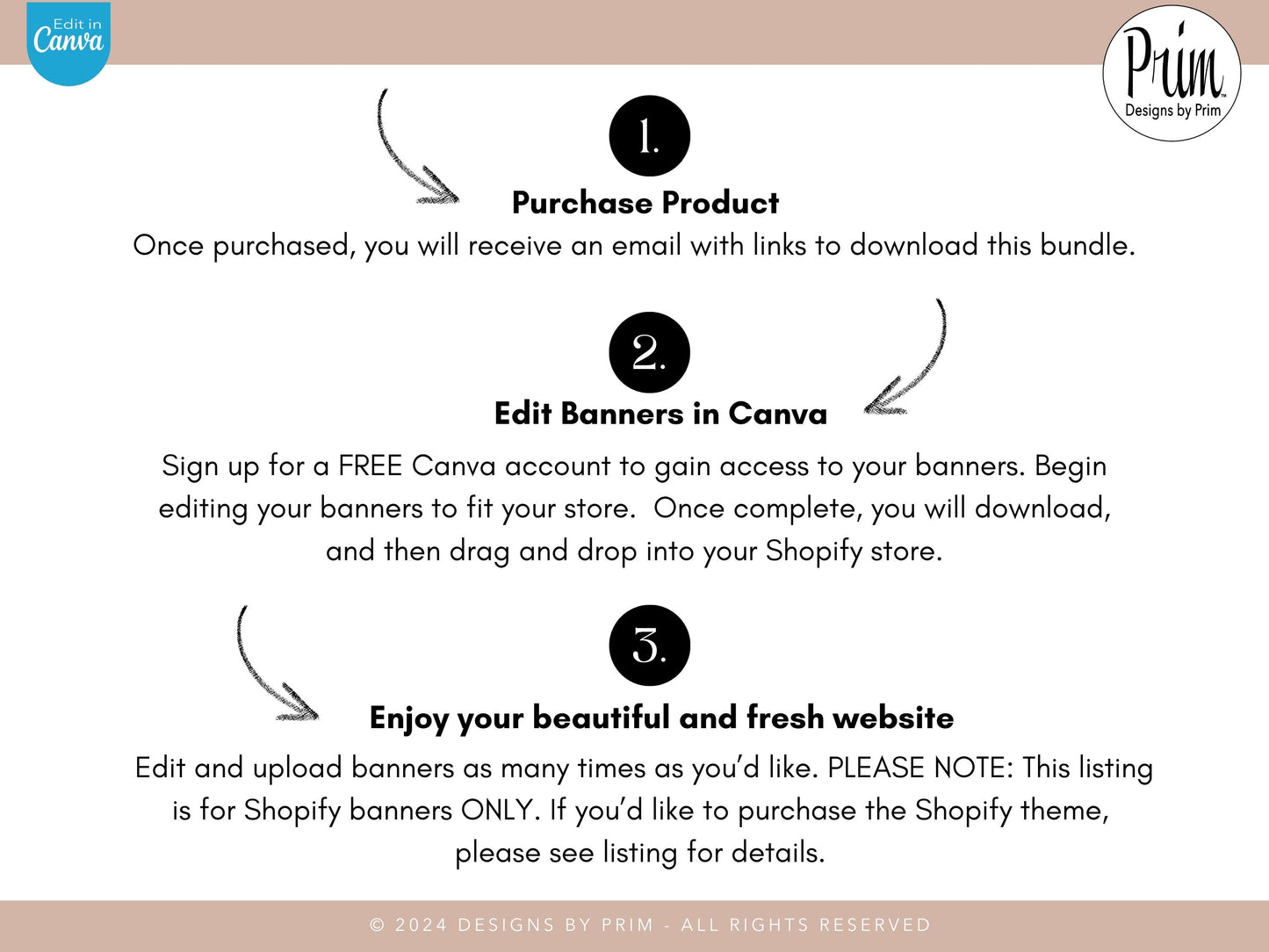 Modern Neutral Rose Gold l Shopify Banner Bundle | Editable Canva Templates | Canva Design Templates | Online Store Banner | Elegant Store front Banners Graphic Design Website Designer Jessica A. Nethery