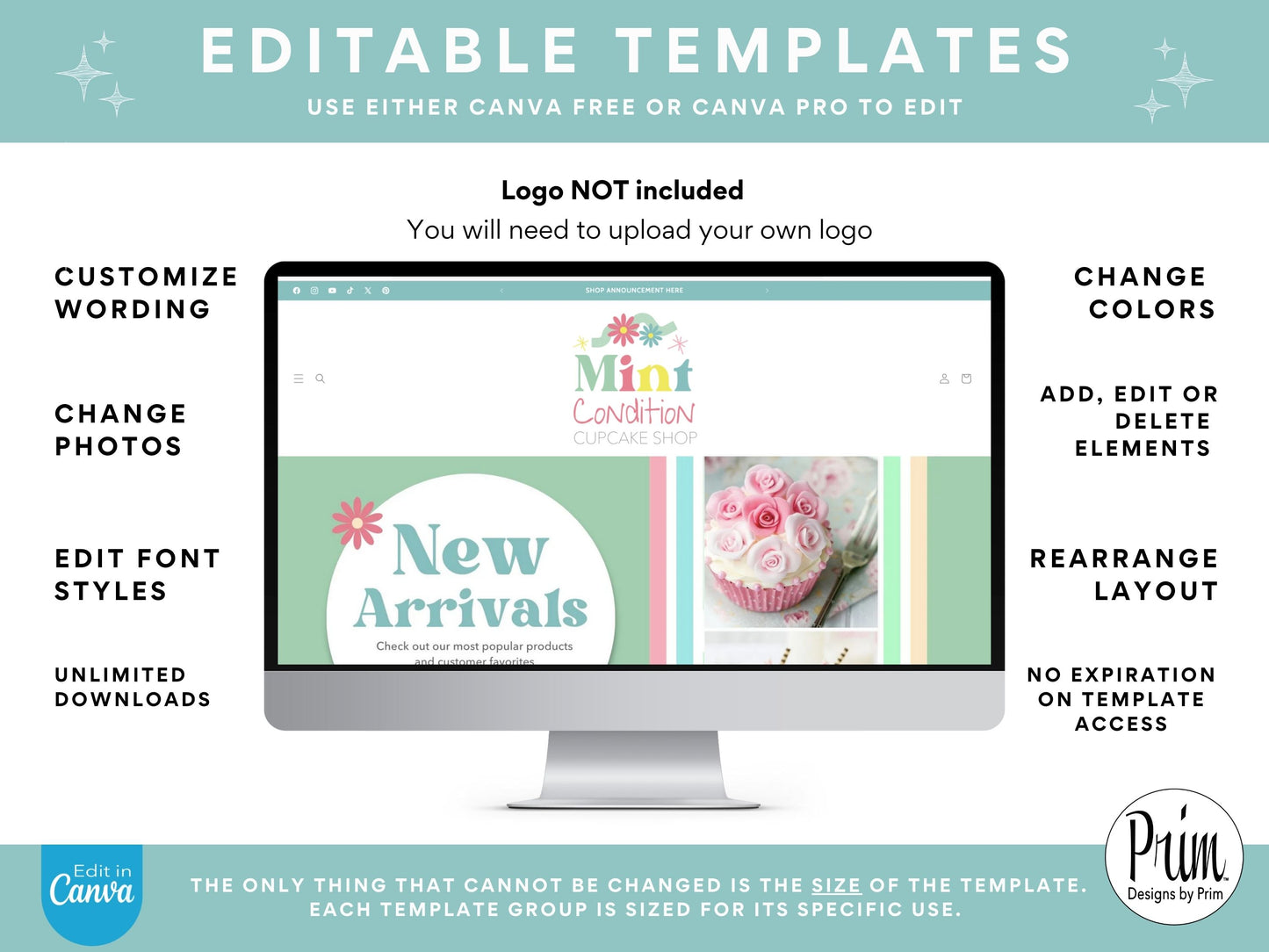 Mynt Condition Shopify Banner Bundle | Editable Shopify Templates | Canva Templates | Shopify Store Mobile Desktop | Retro Fun Bright Store Banners Graphic Design Website Designer Jessica A. Nethery