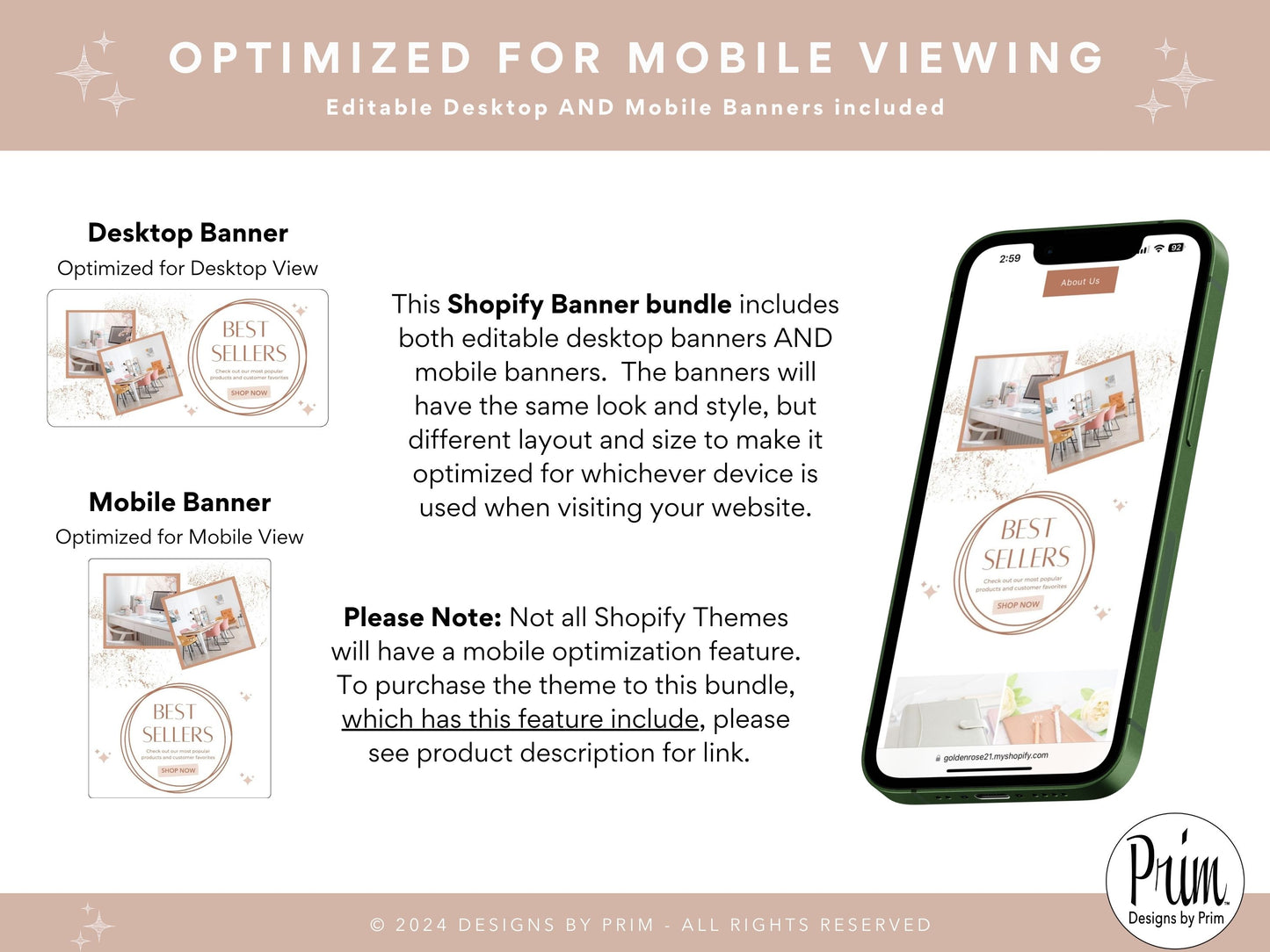 Modern Neutral Rose Gold l Shopify Banner Bundle | Editable Canva Templates | Canva Design Templates | Online Store Banner | Elegant Store front Banners Graphic Design Website Designer Jessica A. Nethery