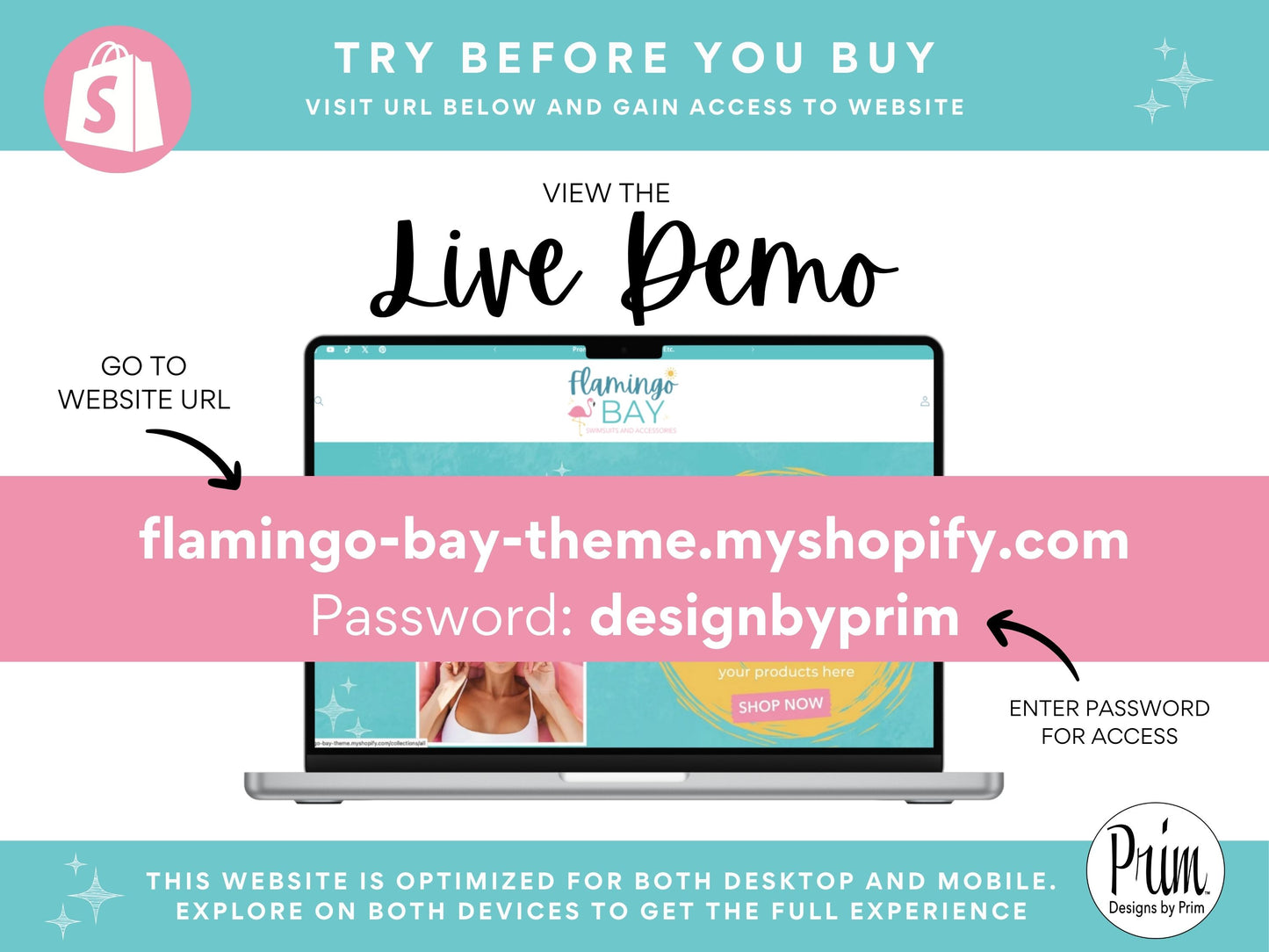 Flamingo Bay Shopify Banner Bundle | Editable Shopify Templates | Canva Templates | Shopify Store Mobile Desktop | Tropical Fun Store Banners Graphic Design Website Designer Jessica A. Nethery