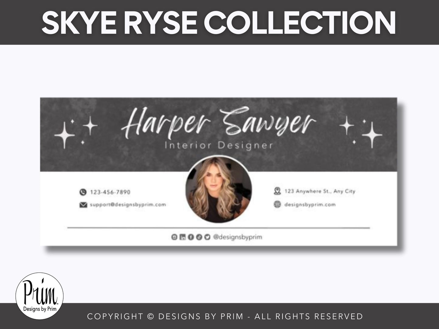 Skye Ryse Email Signature Template Bundle | Canva Email Signature | Small Business Email Design | Black White Branding | Email Template | Jessica A. Nethery Graphic Designer Business Branding