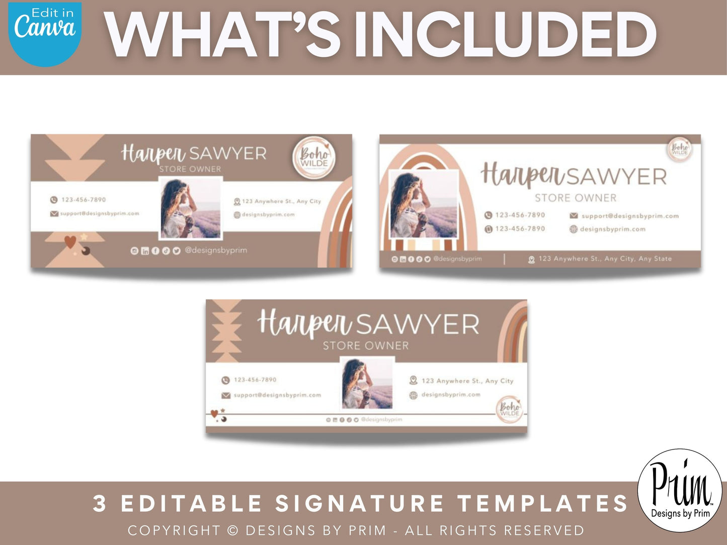 Boho Wilde Email Signature Template | Canva Email Signature | Small Business Email Design | Coastal Branding | Email Template | BUNDLE