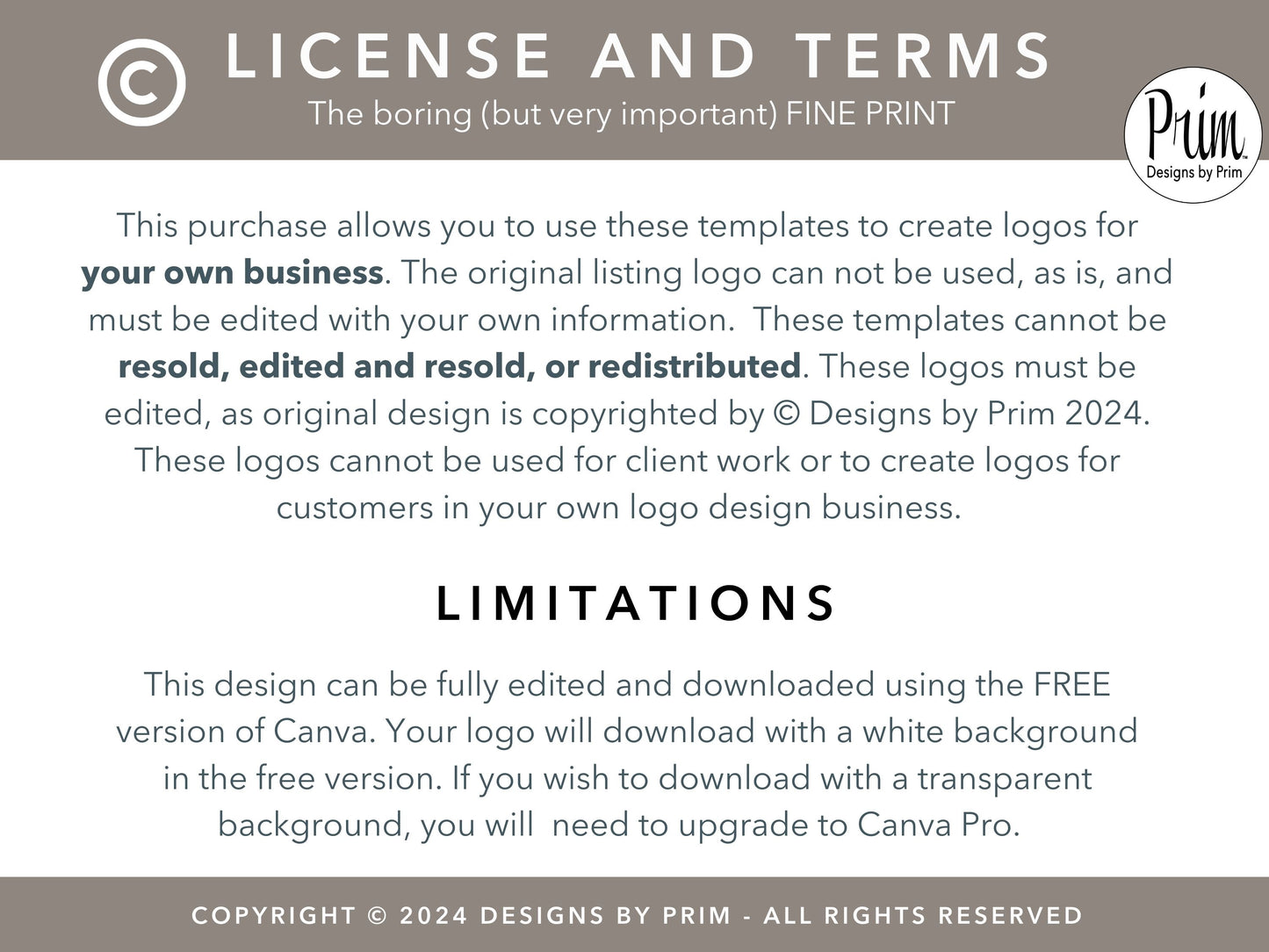 Designs by Prim Cinzel Collection Professional Logo Design Template Canva | Small Business Logo | Editable Logo Template | Business Branding Logo | DIY Logo Design | Brand Kit Jessica Ann Nethery Brand Design