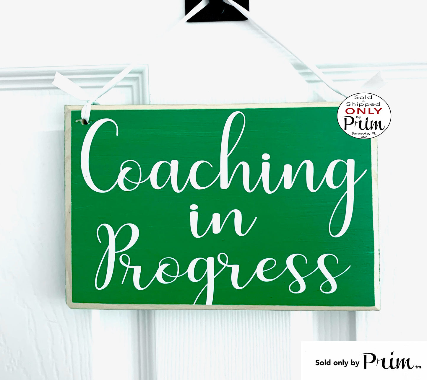 Designs by Prim 8x6 Coaching in Progress Custom Wood Sign Do Not Disturb Session Teacher School Progress Life Therapy Class Testing Silence Quiet Plaque