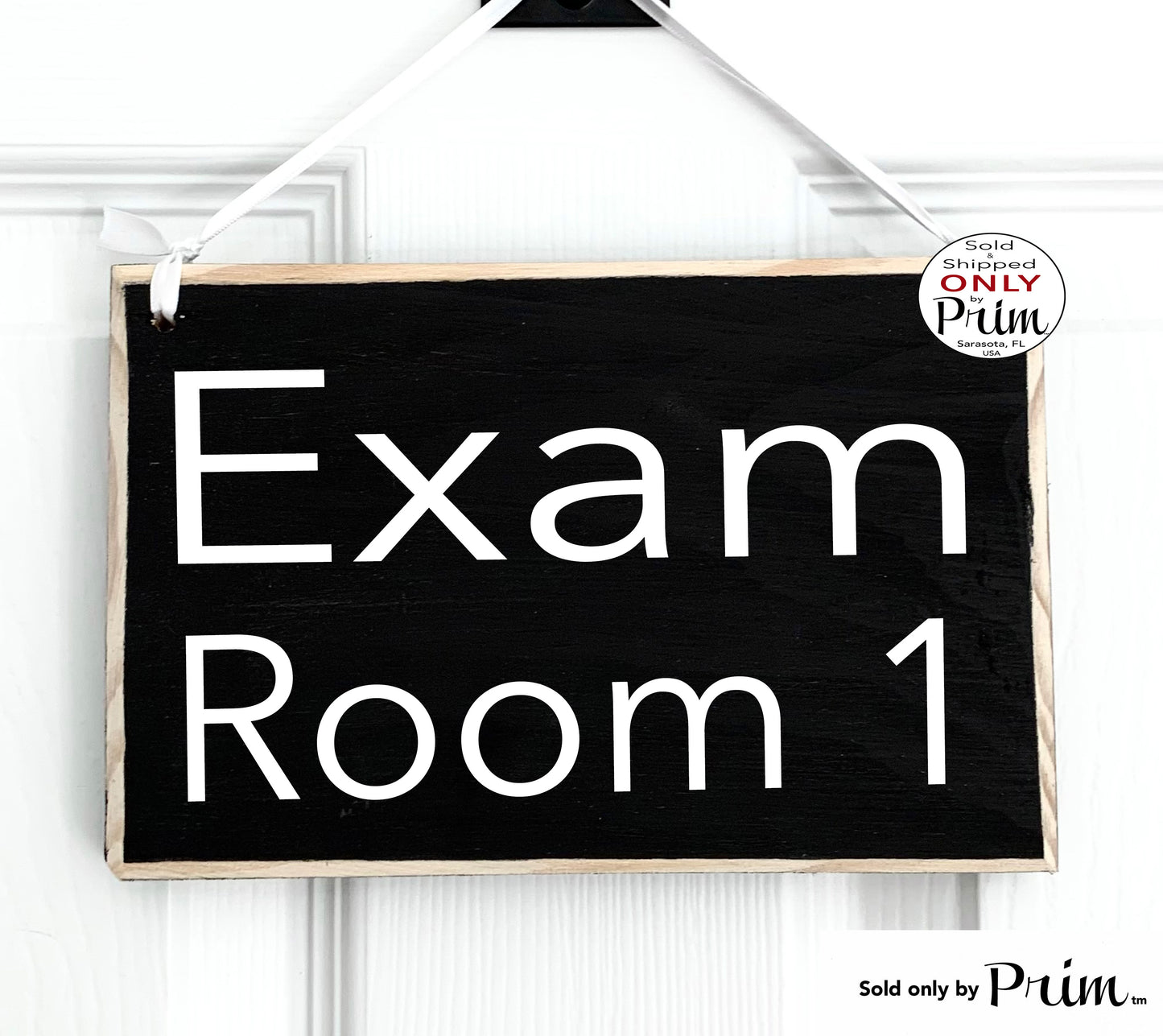 Designs by Prim 8x6 Exam Room Number Custom Wood Sign Patient Room Client Room Physicians Office Doctors Office Examination Medical Door Hanger Plaque
