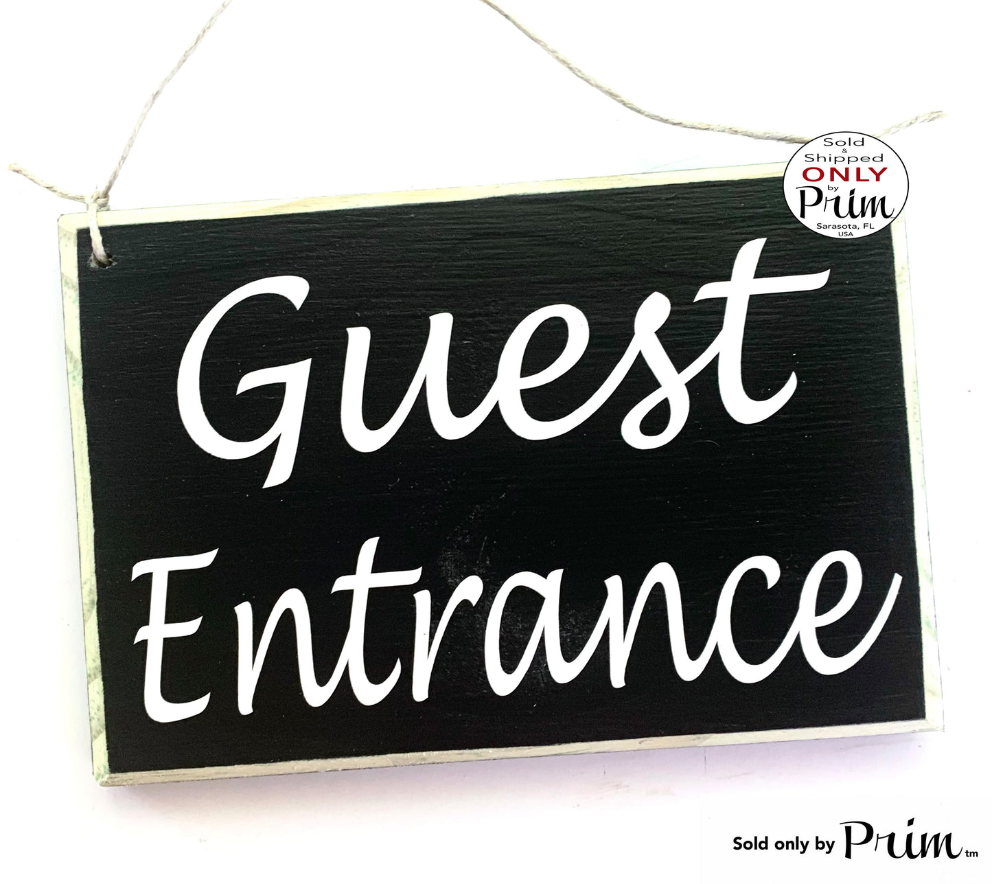Designs by Prim 8x6 Guest Entrance Custom Wood Sign | Welcome Suite Guest Quarters Cottage Bed and Breakfast AirBnb Wall Door Plaque | Guest Room Door Sign