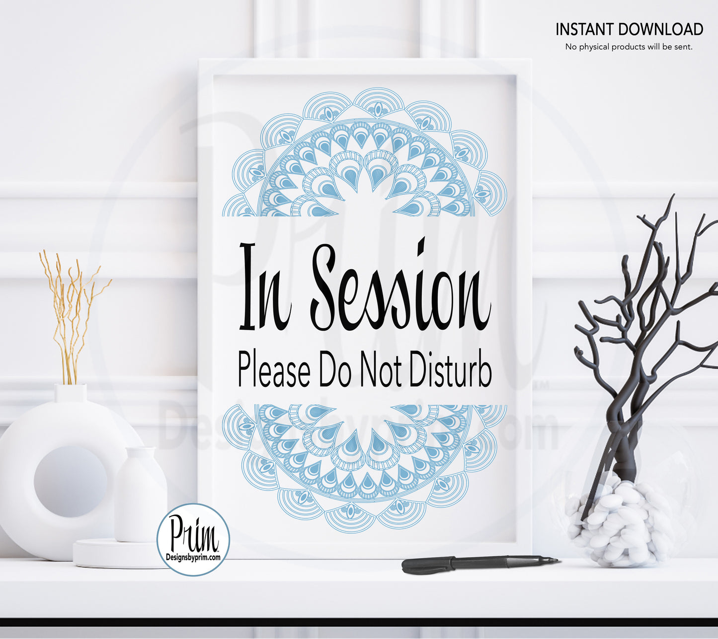 Designs by Prim In Session Please Do Not Disturb Printable Sign | In Progress Service In Session Soft Voices Quiet Please Spa Zen Service Session Download