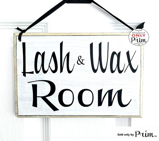 Designs by Prim 8x6 Lash and Wax Room Custom Wood Sign | Extensions Welcome Office Spa Eyelash Eyebrow Relaxation Waxing Brow Waiting Room Wall Door Plaque
