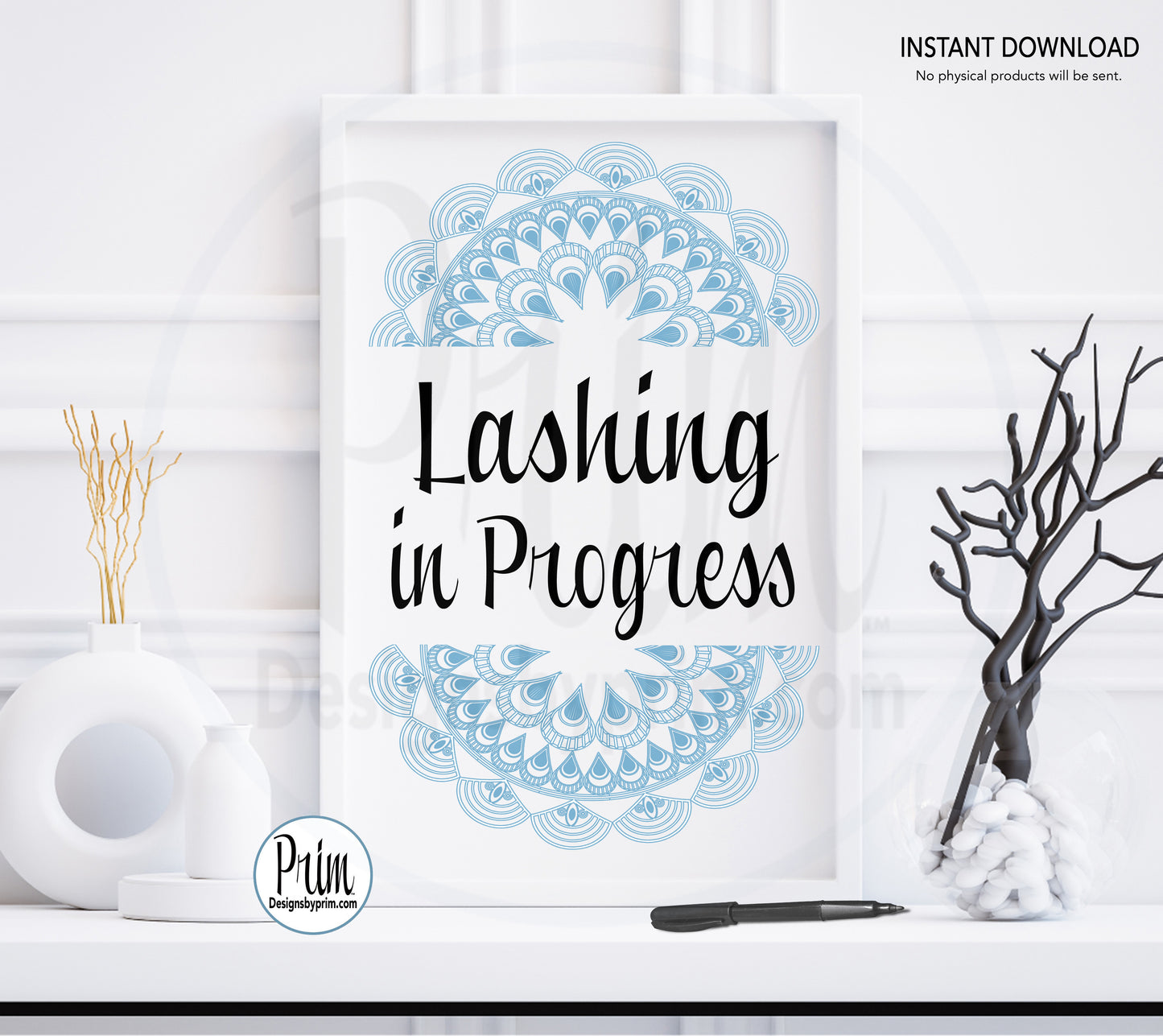 Designs by Prim Lashing in Progress Printable Sign | Eye Lash Tech Lash Extension Lash Room Soft Voices Spa Service Session Please Do Not Disturb Download