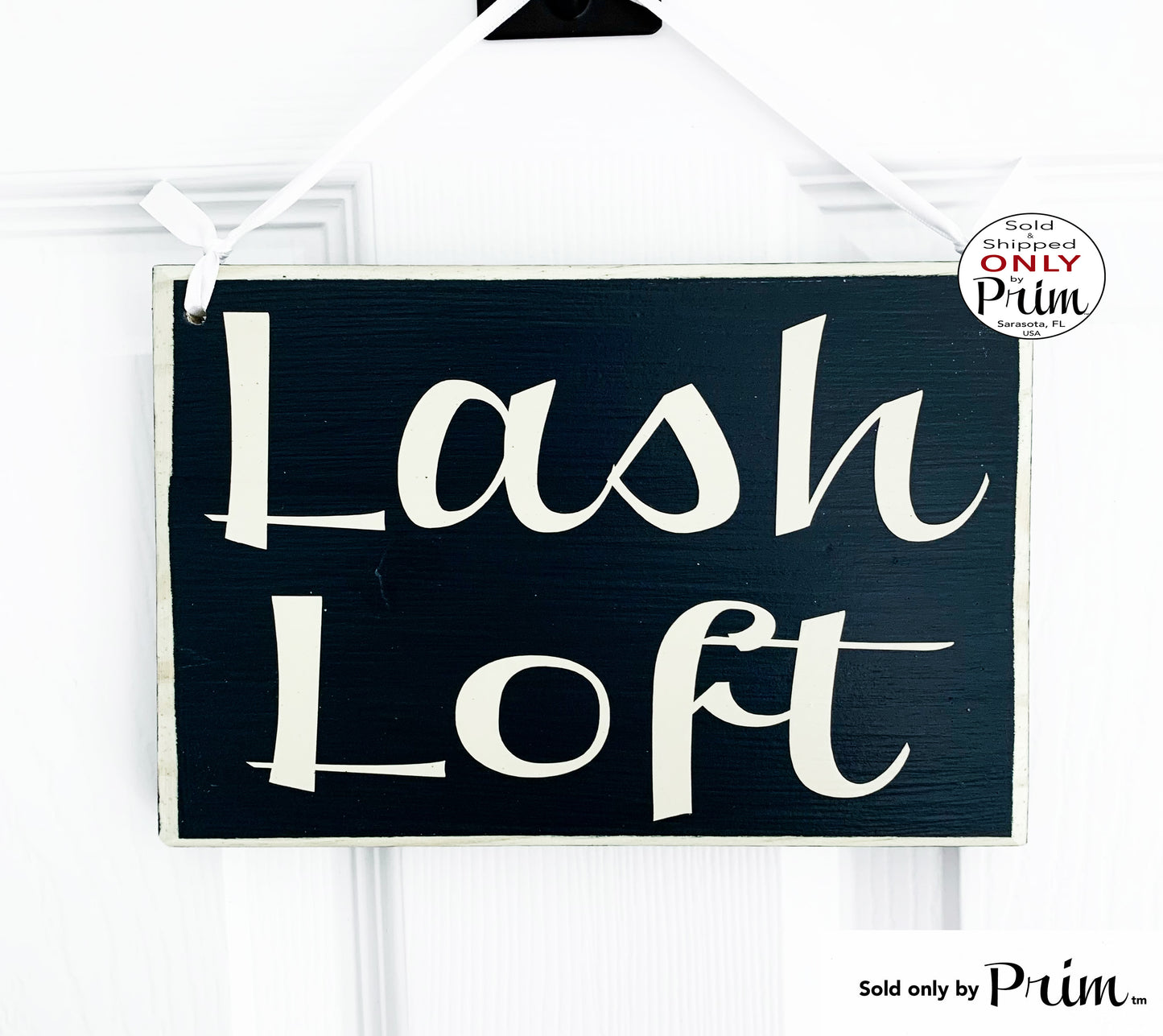 Designs by Prim 8x6 Lash Loft Custom Wood Sign | Room Extensions Welcome Office Spa Eyelash Eyebrow Relaxation Meditation Brow Waiting Room Wall Door Plaque