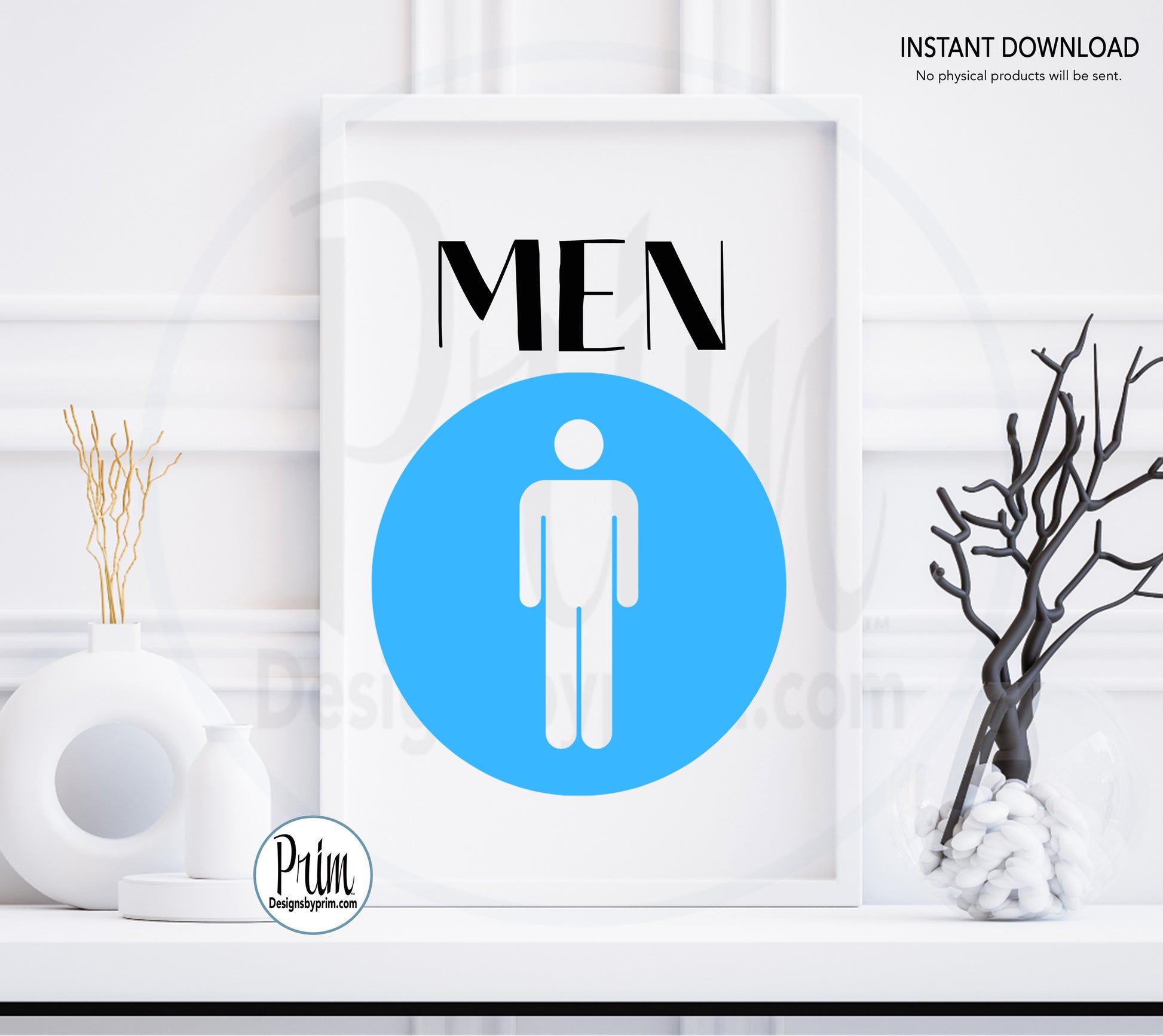 Designs by Prim Men Women Restroom Door Printable Door Sign Ladies Gentlemen Bathroom Unisex All Genders Welcome Outhouse Washroom Office Hotel Download