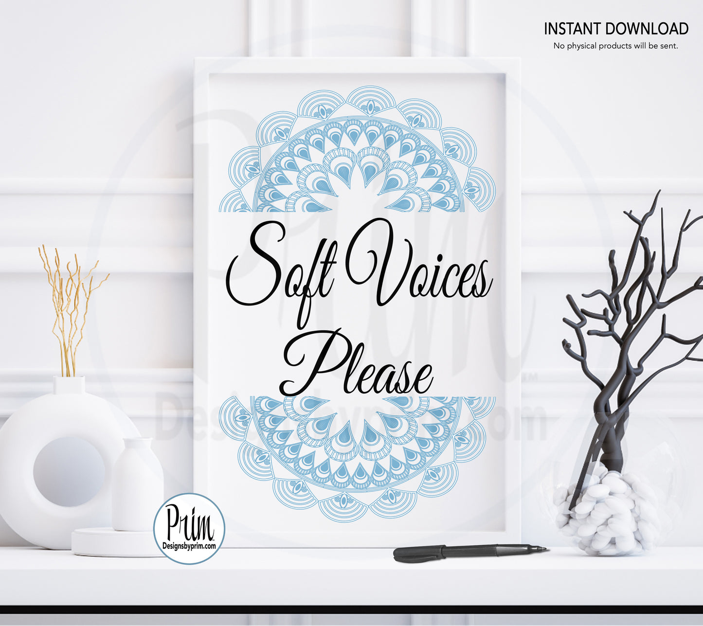 Designs by Prim Soft Voices Please Printable Sign, Relaxation in Progress Sign, Please Do Not Disturb Sign, Service in Session Sign, Zen Zone Sign, Spa