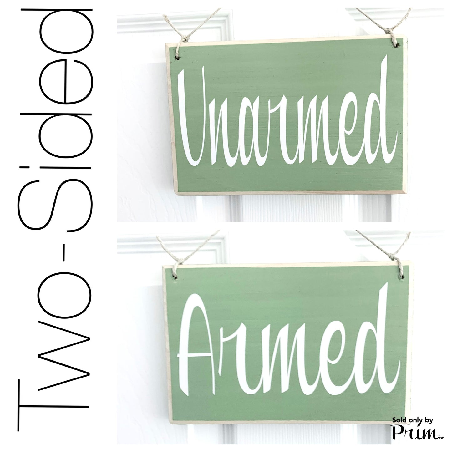 Designs by Prim 8x6 Armed Unarmed Custom Wood Sign | The Alarm is On Off Business Office Spa Salon Medical Home Security System Lock Unlock Door Wall Plaque