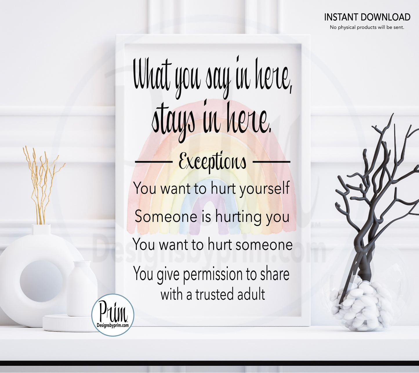 Designs by Prim Designs by Prim What You Say in Here Stays in Here School Counselor Sign, Psychologist Sign, Therapist door sign, Class Instant Download, Printable Poster