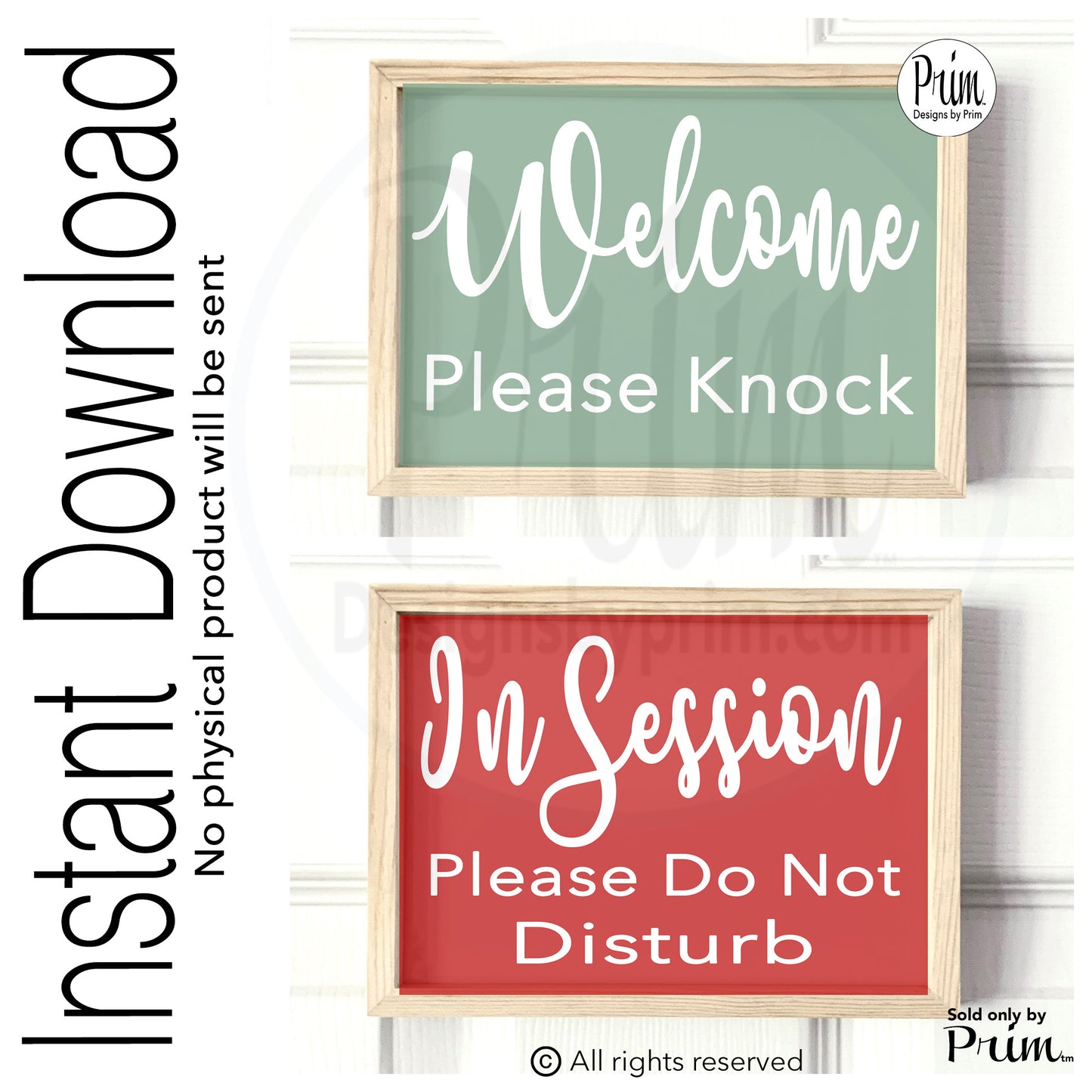 Designs by Prim Welcome Please Knock In a Meeting Please Do Not Disturb Digital Prints Instant Download Unavailable Office Business Counselor Therapist Busy