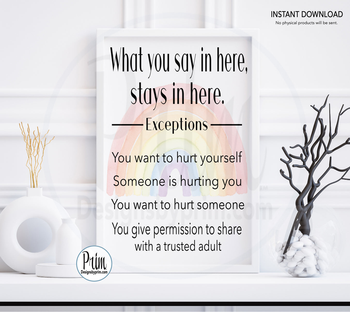 Designs by Prim Welcome Your Therapist Will Be With You Shortly Printable Sign, Counselor Psychologist Therapy Psychiatrist Clinic Counseling Mental Health