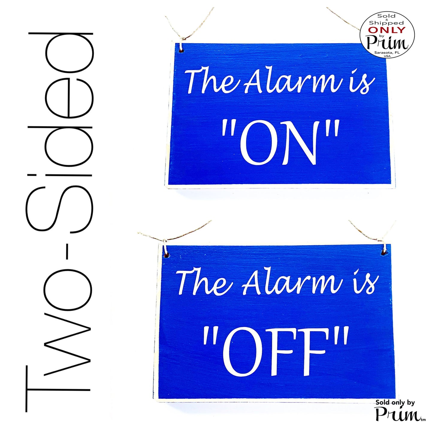 8x6 Two Sided The Alarm Is On The Alarm Off Custom Wood Sign Security Activate Office Home Door Do Not Enter Camera Surveillance Plaque