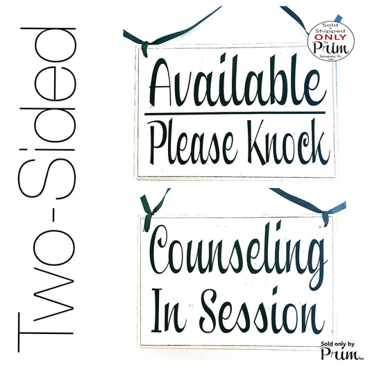 8x6 Two Sided Available Please Knock Counseling In Session Custom Wood Sign Counselor Do Not Disturb Progress Therapy Meeting Door Plaque Designs by Prim