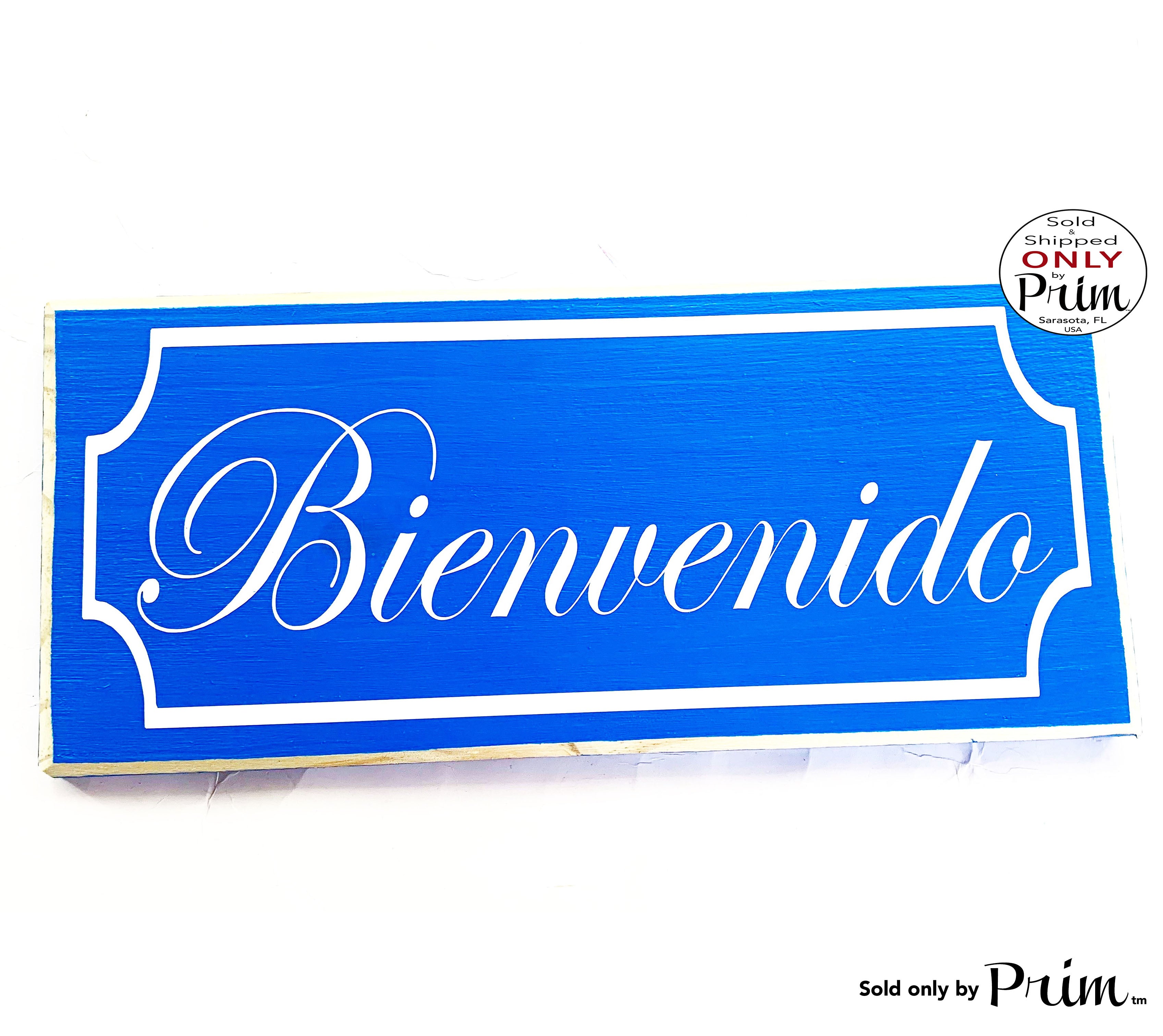  8x6 Welcome Bienvenidos Custom Wood Sign Spanish English  Abierto Abierta Cerrado Signo español Bienvenidos Bi-lingual Office Door  Hanger : Office Products