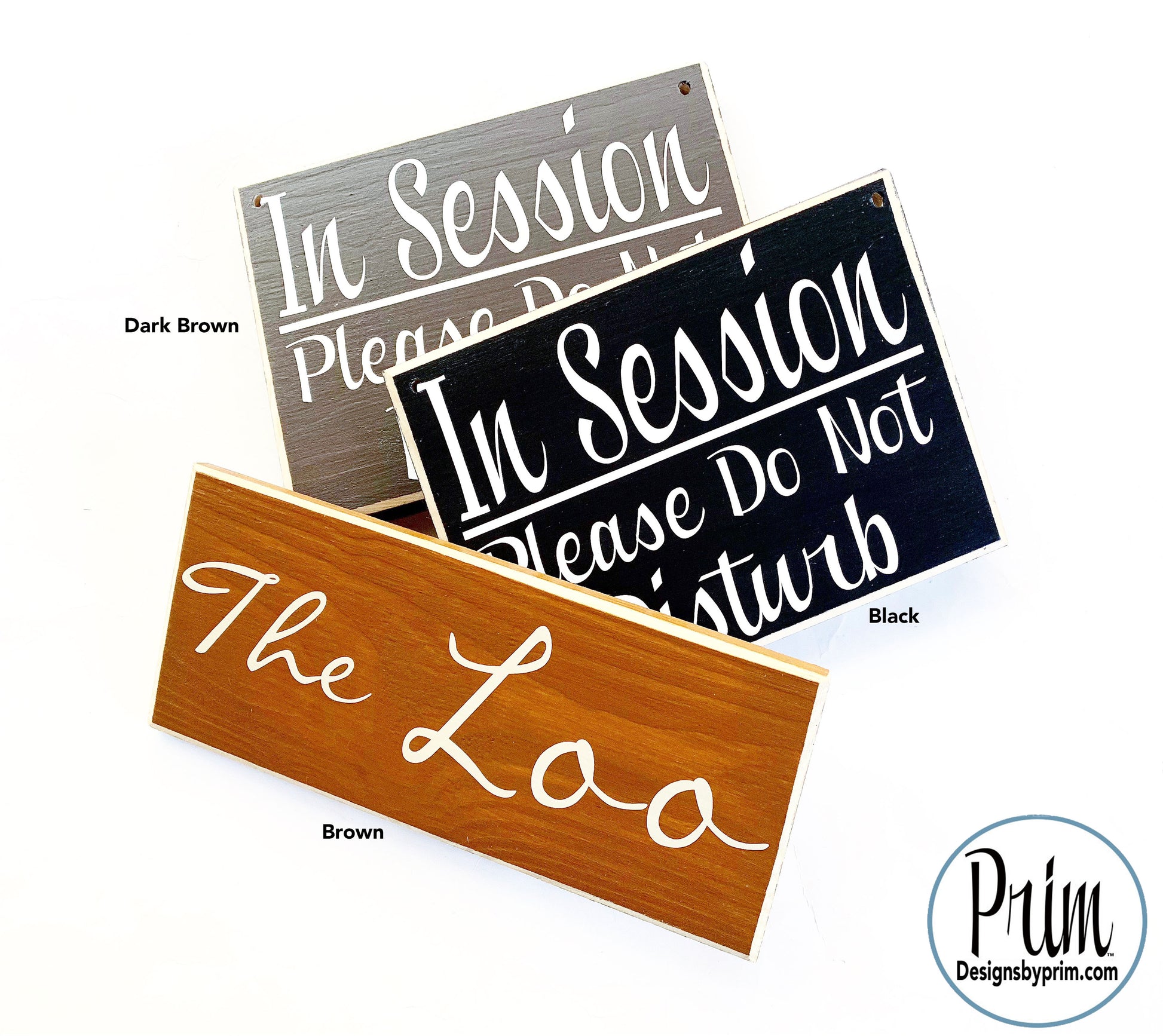 Designs by Prim Custom Wood Treatment Room Signs Color Chart