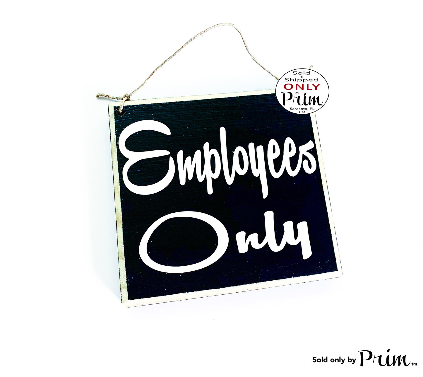 8x8 Employees Only Staff Custom Wood Sign | Office Volunteer Staff Shop Boutique Spa Do Not Enter Private No Entry Door Plaque