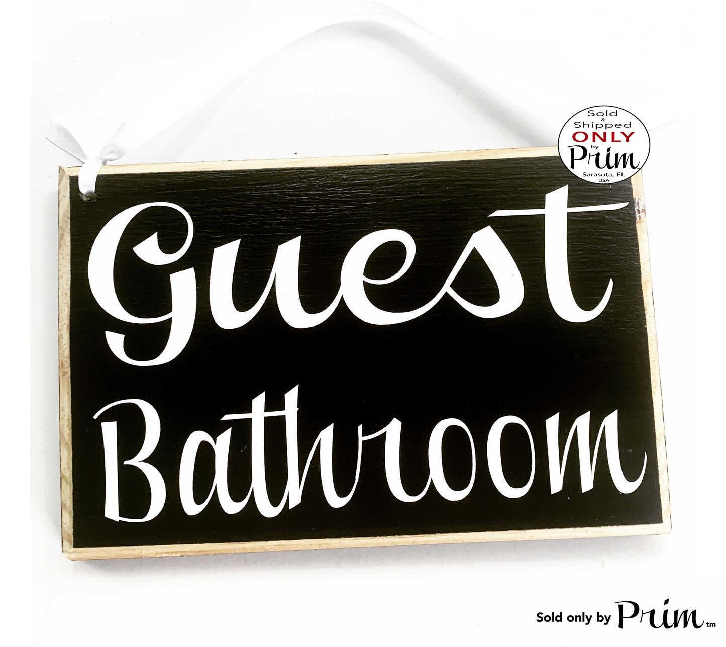 8x6 Guest Bathroom Custom Wood Sign Bathroom Restroom Outhouse Washroom airbnb Bed and Breakdast Inn Hotel Door Plaque Designs by Prim