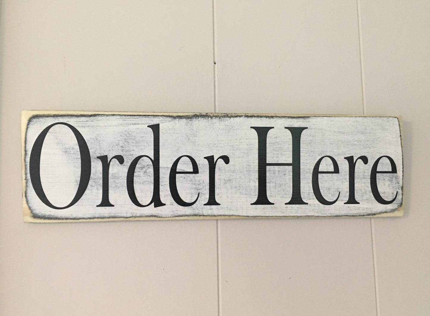 Order Here Custom Wood Sign 14x4 Welcome Restaurant Cafe Coffee House Eat Kitchen Plaque