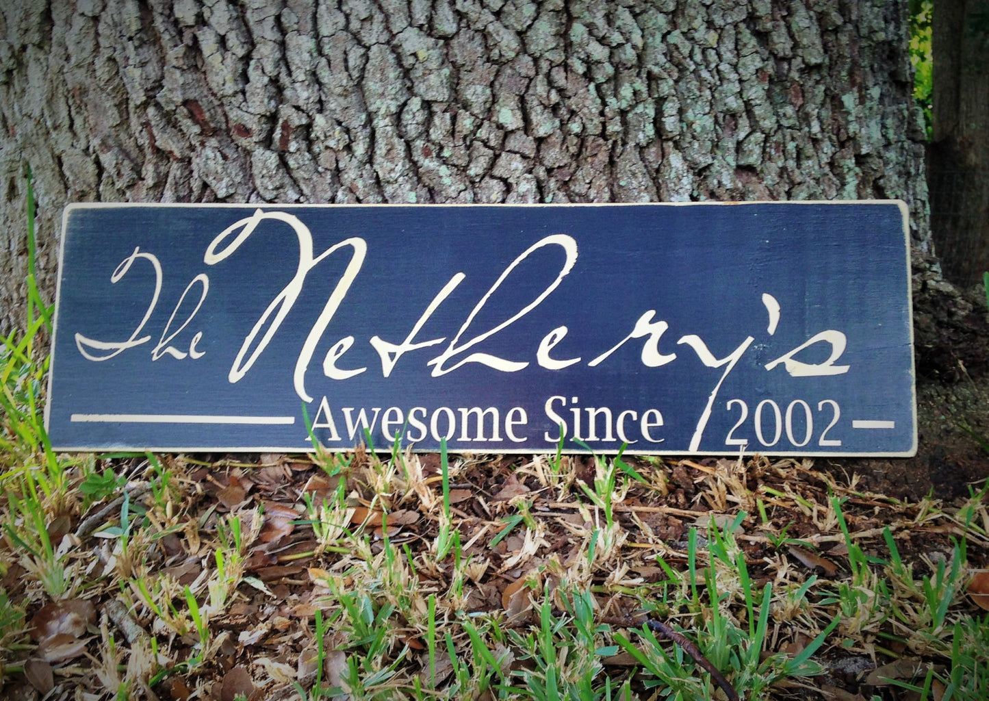24x8 Custom Last Name Date Wood Established Wedding Sign