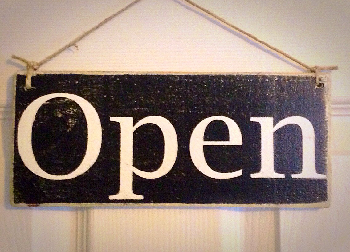 10x4 Open Closed Double-Sided Wood Business Corporate Sign